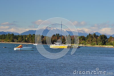 Motueka coast, quiet place to have a rest, New Zealand Editorial Stock Photo