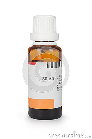 Small bottle with drug Stock Photo