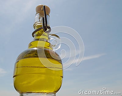 Small bottle of Olive Oil Stock Photo