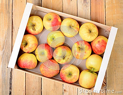 Small box of apples for cider Stock Photo