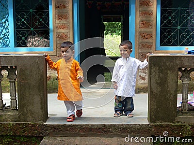 Small boys moving out. Stock Photo