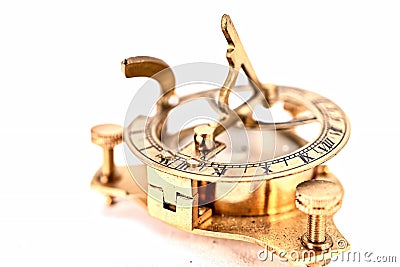 small brass sextant Stock Photo