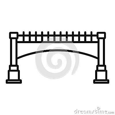 Small bridge icon, outline style Vector Illustration