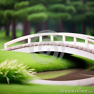 a small bridge over a stream Stock Photo