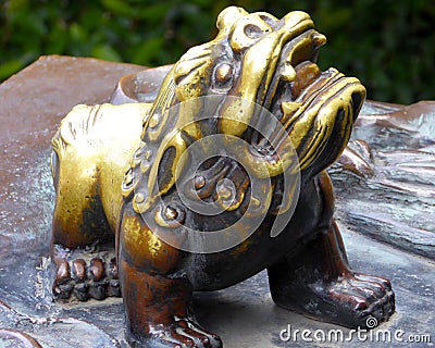 Small bronze lion Stock Photo