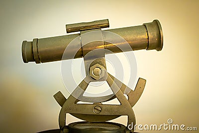 Small bronze spyglass used on the Portuguese ships that colonized Brazil Stock Photo