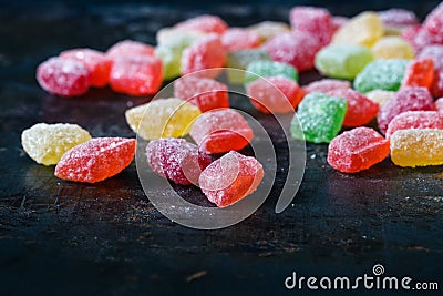 Small bunch of candied candy as part of a dessert Stock Photo