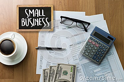 small business displayed Ideas Workshop / Small business concep Editorial Stock Photo