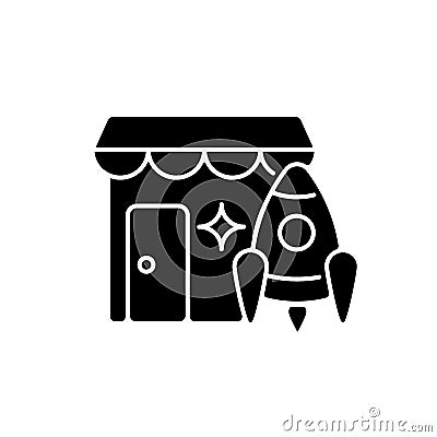 Small business fast launch black glyph icon Vector Illustration