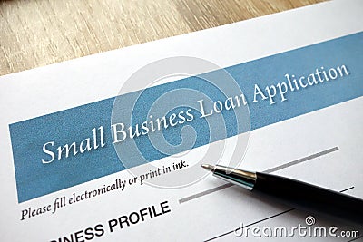 Small business loan application form Stock Photo