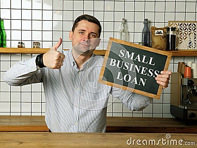 Small business loan in the businessman hands Stock Photo