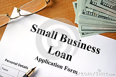 Small business loan form. Stock Photo