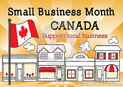 Small Business Month Canada, Gold Vector Illustration