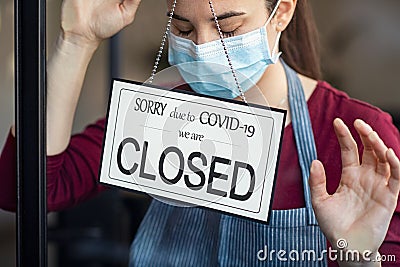 Small business in shutdown for covid-19 Stock Photo