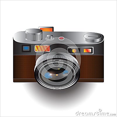 A small camera, cute, colorful, easy to carry. Vector Illustration