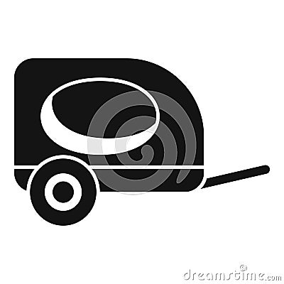 Small camping trailer icon showing travel and adventure Stock Photo