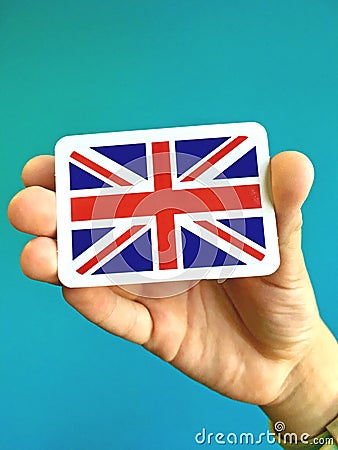 Small card of national flag of Great Britain Stock Photo