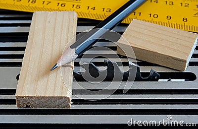 Small carpentry items for DIY Stock Photo