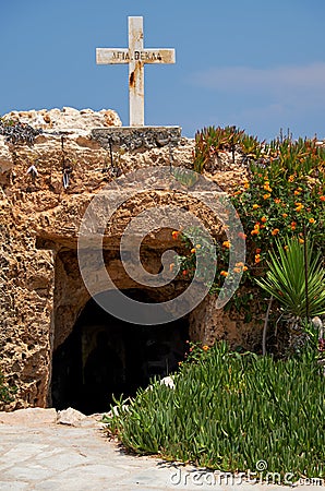 The small catacomb church of Ayia Thekla (Agia Thekla). Ayia Napa. Cyprus Stock Photo