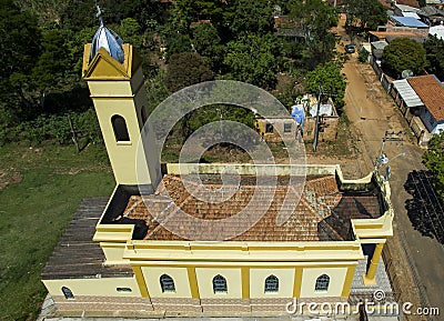 Small Catholic church Victorian, municipal district of Botucatu Stock Photo