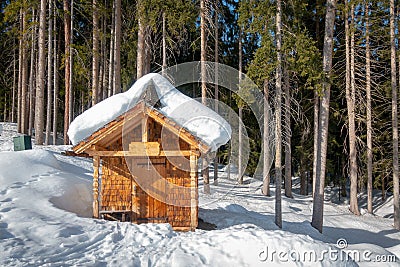 A small chapel in the Alps Stock Photo