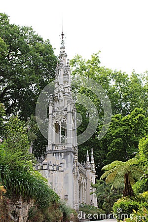 A small chapel in the Neo-Gothic style in Quinta da Regaleira in Sintra Stock Photo
