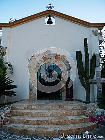 Small chapel recently renovated in Cabo Mexico Stock Photo