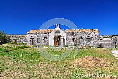 Small chapel in San Pietro island Stock Photo