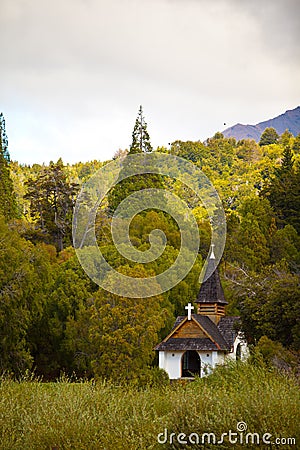 Small chapel in the woods Stock Photo