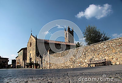 Small Church of Monteriggioni Stock Photo