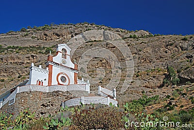 Small church in the mountains Stock Photo