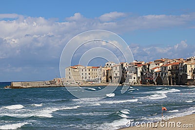 A Small City of Cefalu Stock Photo