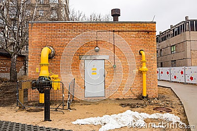 Small city outbuilding Stock Photo