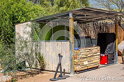 Small Closed Concession Stand At Local Park Stock Photo