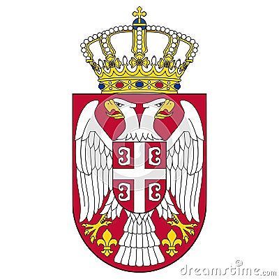 Small coat of arms of Serbia Cartoon Illustration