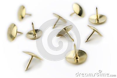 A Small Collection of Thumbtacks In A White Box #2 Stock Photo