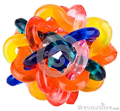 Small Colorful Intertwined Flexible Toy Stock Photo