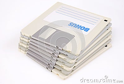Small computer data disks Stock Photo