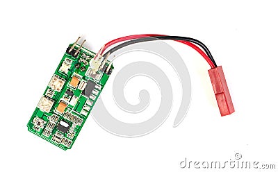 Small computer processing unit system on micro chip printed circuit board(PCB) at finger size Stock Photo