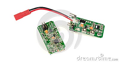 Small computer processing unit system on micro chip printed circuit board(PCB) at finger size Stock Photo