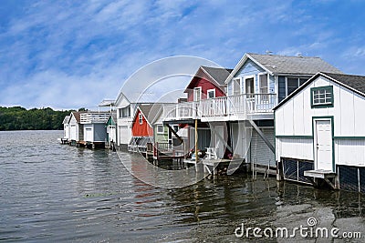 Small cottages with boathouses Editorial Stock Photo