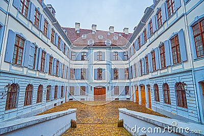 The small courtyard of the government building in Basel, Switzerland Stock Photo