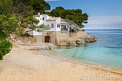 Small cozy beach Cala Gat in Mallorca Stock Photo