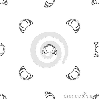 Small croissant simple pattern Vector Illustration