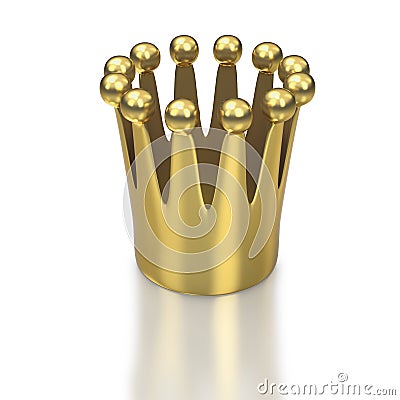 Small crown on white background from below Stock Photo