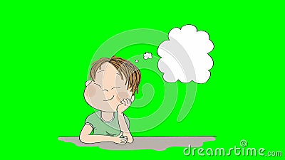 Small Cute Boy Daydreaming, Imagining Something. Original Hand Drawn  Animation. Stock Video - Video of dream, expression: 144865957