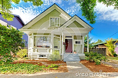 Small cute craftsman American house Stock Photo