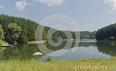 Small dam in beautiful mountain Plana Stock Photo