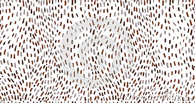 Small dash seamless pattern Dotted lines texture. Candi chocolate color vector hatching doodle organic shapes. Short Vector Illustration