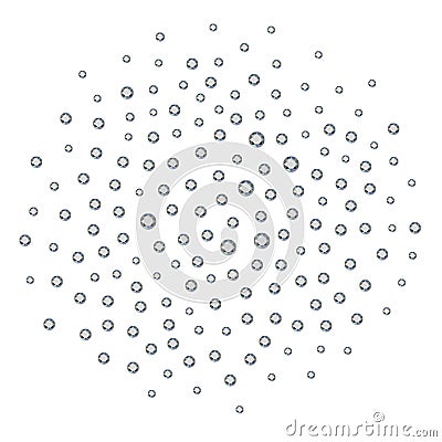 Small diamonds (gems, rhinestones) scattered around on Vector Illustration